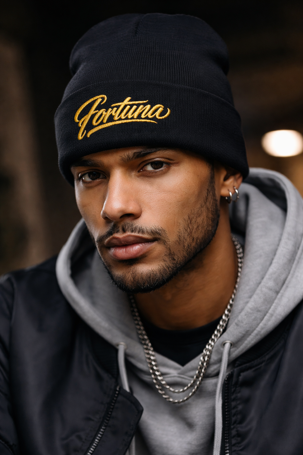 Latin Fortune Gambler's Beanie - Black